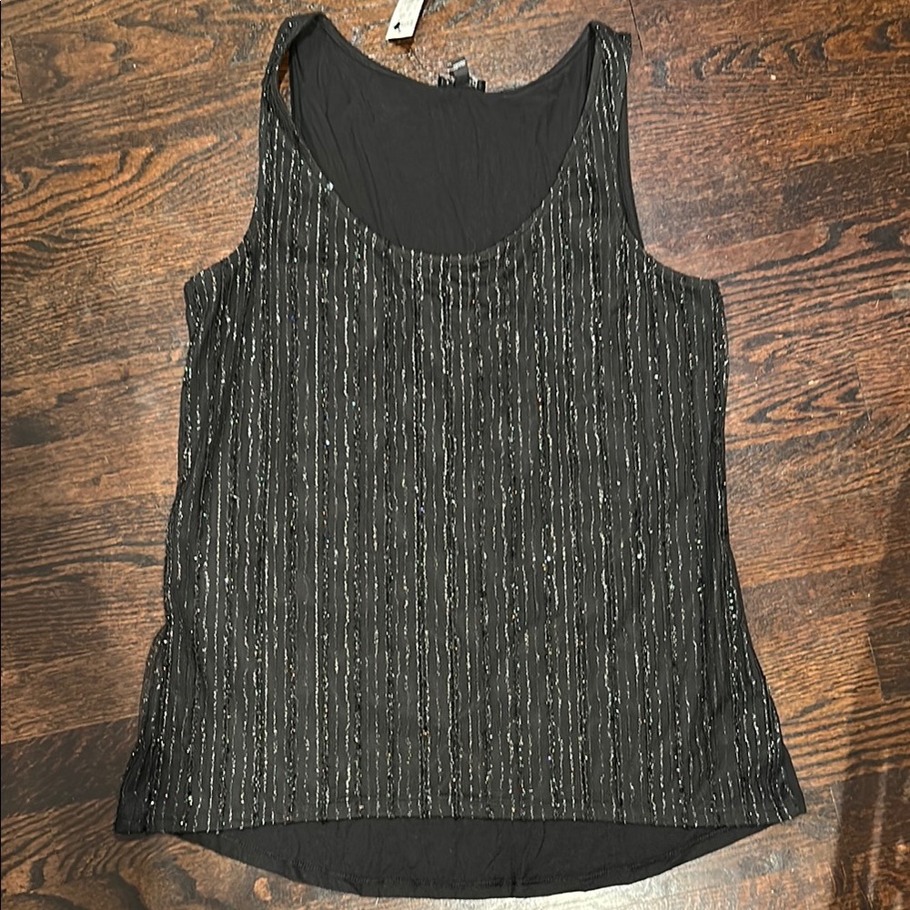 Black and Silver Sequined Women's Top